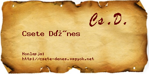 Csete Dénes névjegykártya