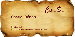 Csete Dénes névjegykártya