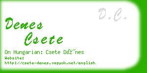 denes csete business card